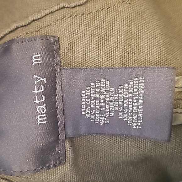 matty m army style cargo jacket long pockets zipper front cargo army style green - Picture 14 of 15